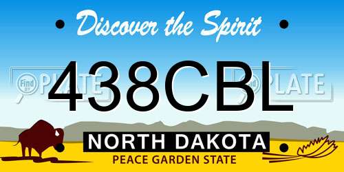 438CBL North Dakota License Plate