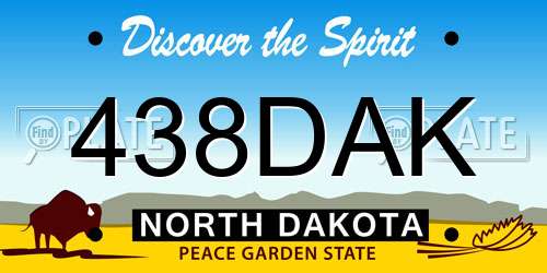 438DAK North Dakota License Plate