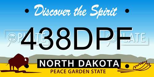438DPF North Dakota License Plate