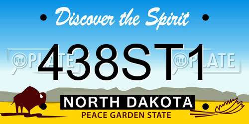 438ST1 North Dakota License Plate
