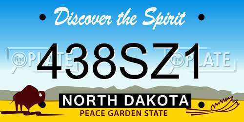 438SZ1 North Dakota License Plate
