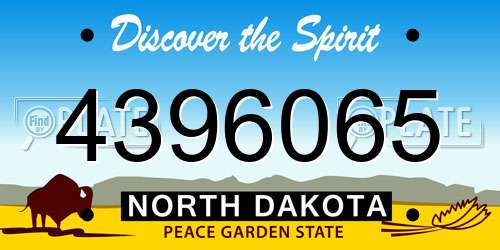 4396065 North Dakota License Plate