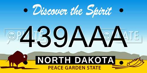 439AAA North Dakota License Plate