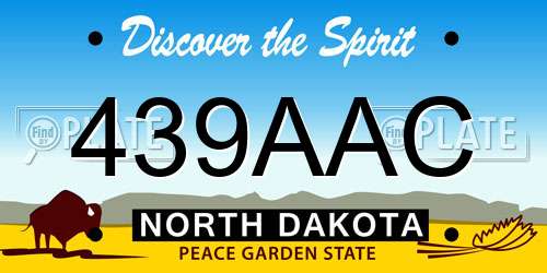 439AAC North Dakota License Plate