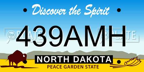 439AMH North Dakota License Plate