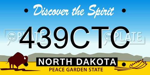 439CTC North Dakota License Plate
