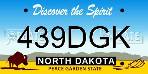 439DGK North Dakota License Plate