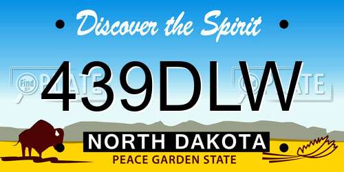439DLW North Dakota License Plate