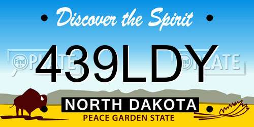 439LDY North Dakota License Plate