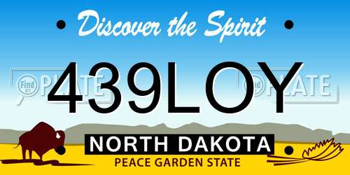 439LOY North Dakota License Plate
