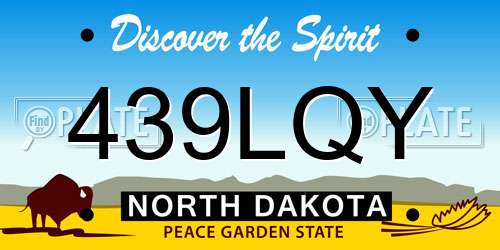 439LQY North Dakota License Plate