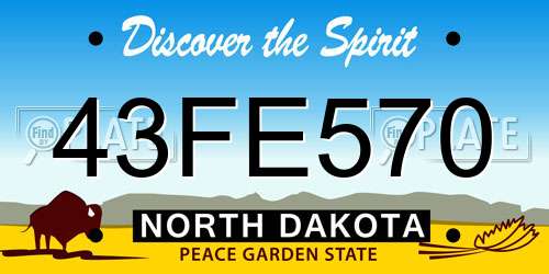 43FE570 North Dakota License Plate