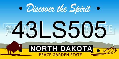 43LS505 North Dakota License Plate