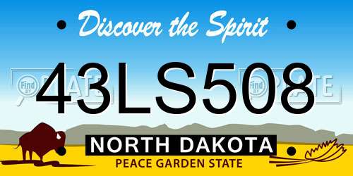 43LS508 North Dakota License Plate