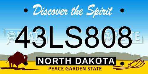 43LS808 North Dakota License Plate
