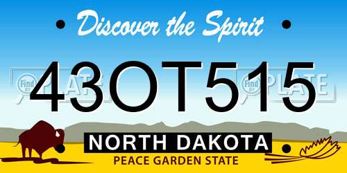 43OT515 North Dakota License Plate