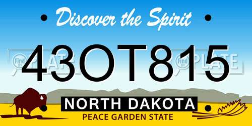 43OT815 North Dakota License Plate