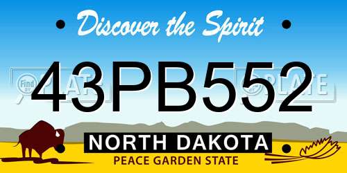 43PB552 North Dakota License Plate