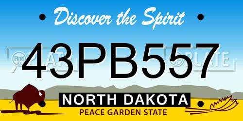 43PB557 North Dakota License Plate
