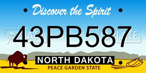 43PB587 North Dakota License Plate