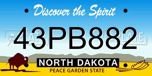 43PB882 North Dakota License Plate