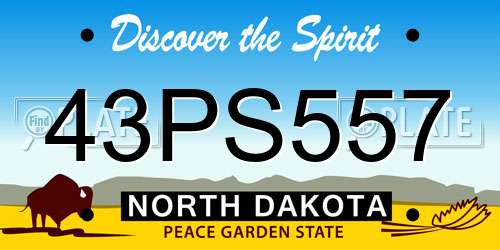 43PS557 North Dakota License Plate
