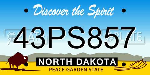 43PS857 North Dakota License Plate