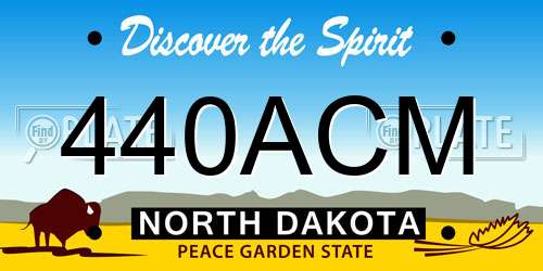 440ACM North Dakota License Plate