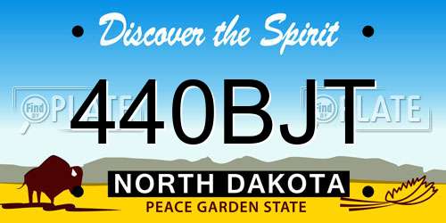 440BJT North Dakota License Plate