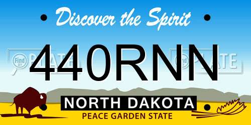 440RNN North Dakota License Plate