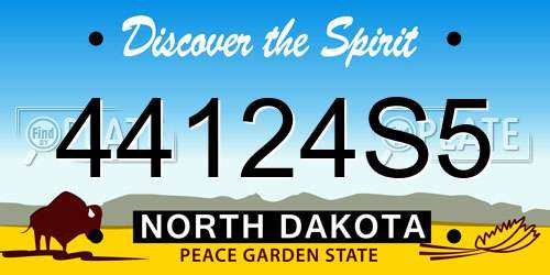 44124S5 North Dakota License Plate