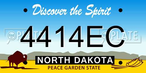 4414EC North Dakota License Plate