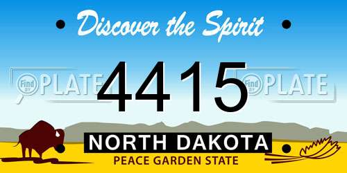 4415 North Dakota License Plate