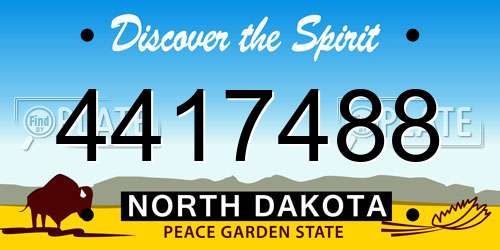 4417488 North Dakota License Plate