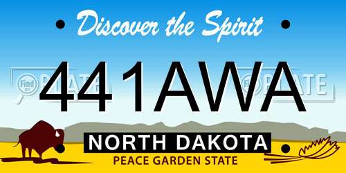 441AWA North Dakota License Plate