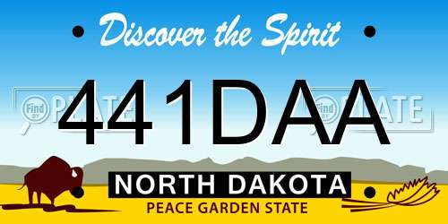 441DAA North Dakota License Plate