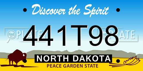 441T98 North Dakota License Plate