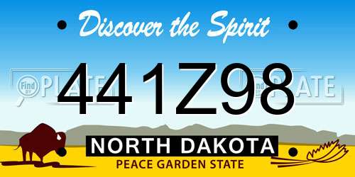 441Z98 North Dakota License Plate