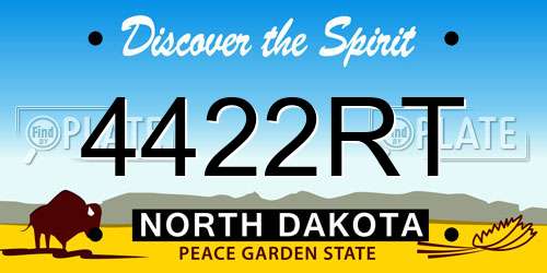 4422RT North Dakota License Plate