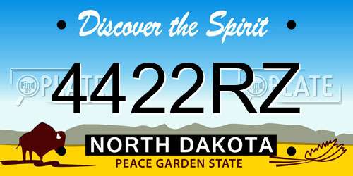 4422RZ North Dakota License Plate