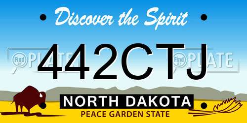 442CTJ North Dakota License Plate