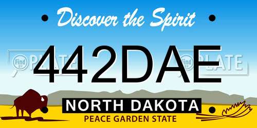 442DAE North Dakota License Plate