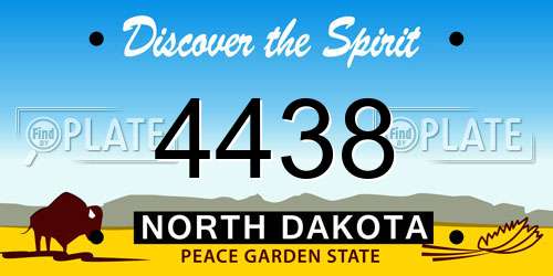 4438 North Dakota License Plate