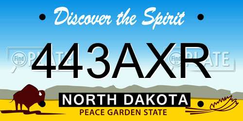 443AXR North Dakota License Plate