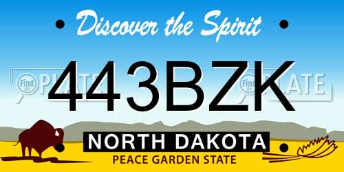 443BZK North Dakota License Plate