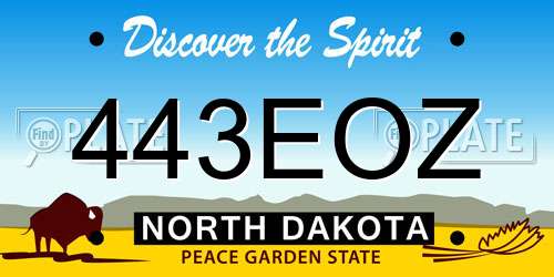 443EOZ North Dakota License Plate