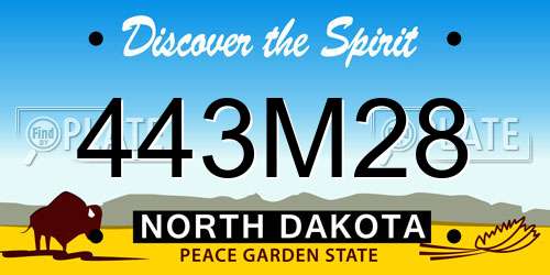 443M28 North Dakota License Plate