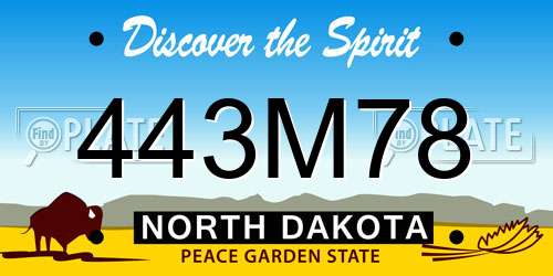 443M78 North Dakota License Plate