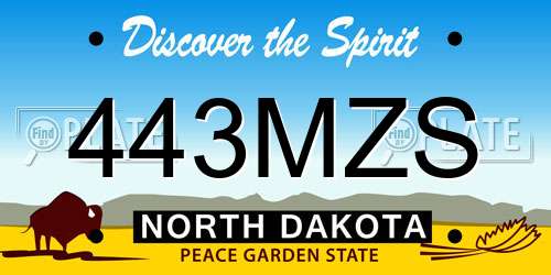 443MZS North Dakota License Plate