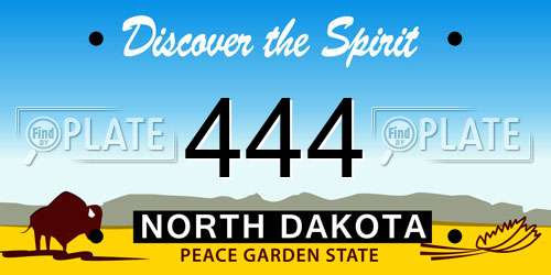 444 North Dakota License Plate